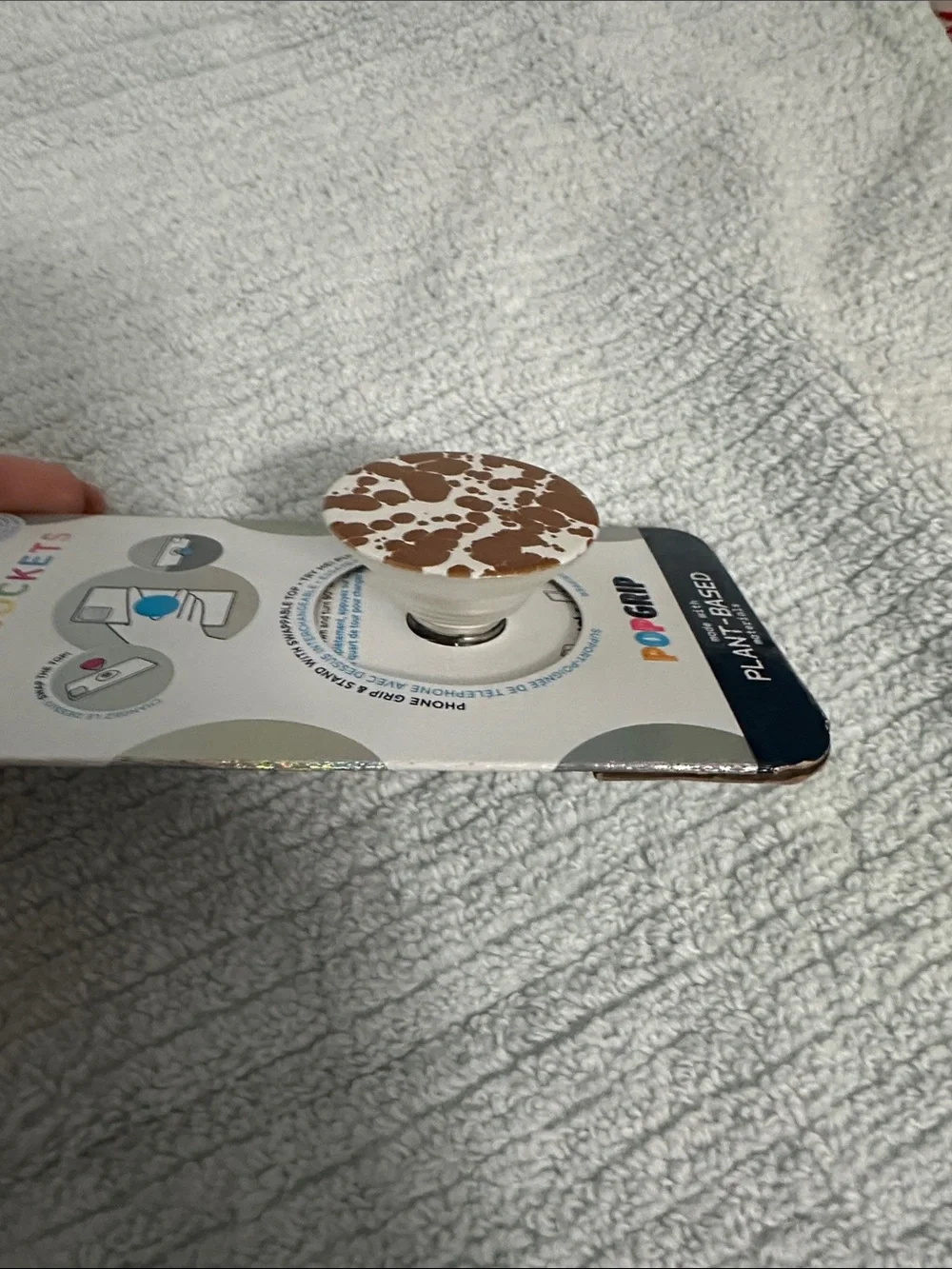 PopSocket PopGrip Phone Grip Brown Speckle Design NWT